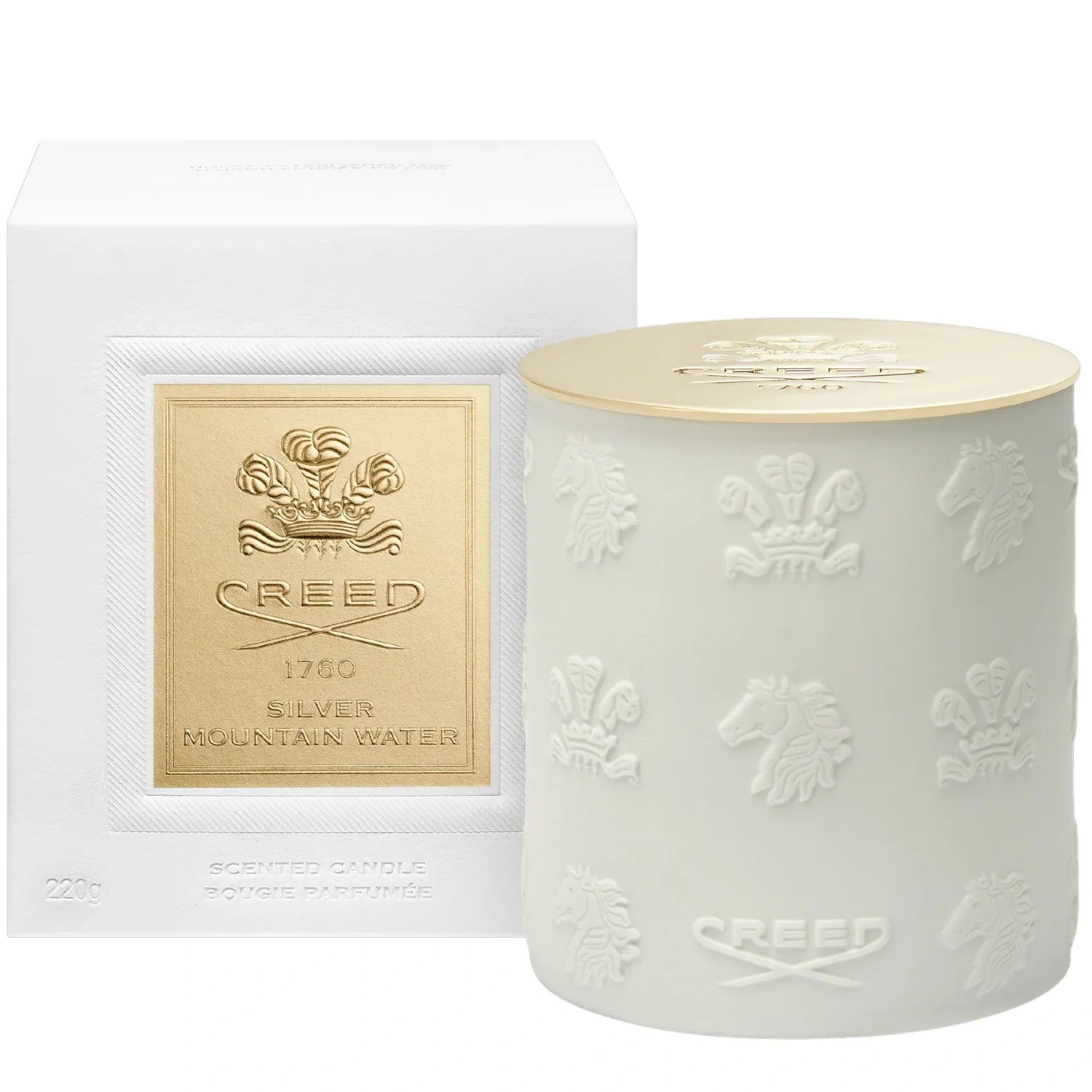 Silver Mountain Water Porcelain Candle